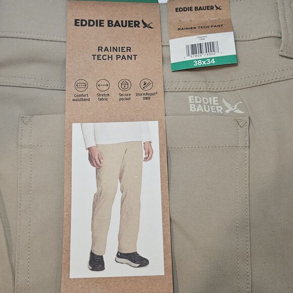 Eddie Bauer‎ Men's Tech Pants - TAN, Size 38X34 - Picture 6 of 7